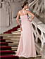  Sheath/Column One Shoulder Floor-length Chiffon Evening Dress
