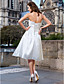  A-line Strapless Knee-length Taffeta Wedding Dress