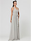  A-line Halter Floor-length Chiffon Bridesmaid Dress