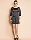  TS Beads Round Neck Half Sleeve Trench Coat