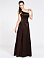  A-line One Shoulder Sleeveless Ankle-length Satin Bridesmaid Dress