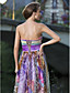  Sheath/Column Sweetheart Strapless Floor-length Chiffon Evening Dress With Flower(s)