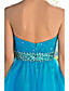  A-line Knee-length Organza Dress With Beading