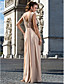  Sheath/Column V-neck Floor-length Chiffon Evening Dress With Beading And Ruching