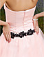  baljurk strapless vloer-length tule avondjurk