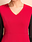  ts v-hals contrasterende kleur spleet maxi jurk