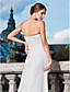  Sheath/Column Strapless Floor-length Chiffon Evening Dress With Flower(s) And Draping