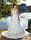 Ball Gown Sweetheart Chapel Train Tulle Satin Wedding Dress