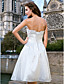  A-line Strapless Knee-length Taffeta Wedding Dress