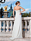  Sheath/Column Strapless Floor-length Chiffon Evening Dress With Flower(s) And Draping
