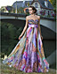  Sheath/Column Sweetheart Strapless Floor-length Chiffon Evening Dress With Flower(s)