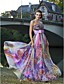  Sheath/Column Sweetheart Strapless Floor-length Chiffon Evening Dress With Flower(s)