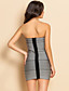  verificação padrão ts vestido bandage strapless bodycon