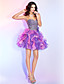  Ball Gown Sweetheart Short/Mini Organza Cocktail Dress With Ruffles And Sequins