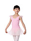  ytelse dacewear bomull korte ermer leotard med tutu ballett kjole for barn flere farger
