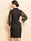  TS Lace Puff Sleeve Sheath Dress
