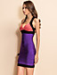  TS Contrast Color Backless Strap Bodycon Bandage Dress