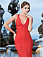  Sheath/Column V-neck Floor-length Bandage Dress