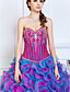  Ball Gown Sweetheart Floor-length Organza Evening Dress With Cascading Ruffles And Crystal Detailing