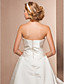  Ball Gown Strapless Knee-length Satin Wedding Dress