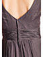  skede / kolonne bateau gulvlang chiffon aftenkjole