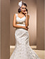  Trumpet/Mermaid Queen Anne Court Train Satin Wedding Dress