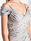  A-line Off-the-shoulder Court Train Chiffon Evening Dress