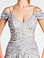  A-line Off-the-shoulder Court Train Chiffon Evening Dress