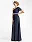  schede / kolom een ​​schouder vloer-length chiffon moeder van de bruid jurk