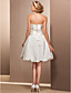  Ball Gown Strapless Knee-length Satin Wedding Dress