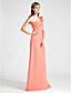  Empire One Shoulder Sleeveless Floor-length Chiffon Wedding Party/Evening Dress