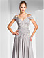  A-line Off-the-shoulder Court Train Chiffon Evening Dress