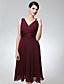  A-line V-neck Sleeveless Knee-length Chiffon Bridesmaid/Wedding Party Dress