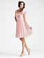  A-line V-neck Sleeveless Knee-length Chiffon Bridesmaid Dress