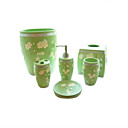 6 PC Flos Mume Bathroom Accessory Set /Soap Dish + More YSYP023 (Start From 10 Units) -Free Shipping