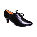 Ballroom Dance Shoes - Black Preforated PU Leather ( (YCF028)