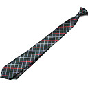 Black Narrow Plaid Tie With Grey/RED Diagonal Stripes (QRJ049)(Start From 3 Units)-Free Shipping