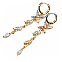 sparkle tone multi-edelsteen bloem lineaire bungelende oorbellen (emy3-0003)