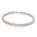 White 7.5 - 8mm AA Freshwater Pearl Necklace 16 inch Choker Length (DSZZ006)