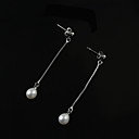 Sterling Silver Dangling White 6.5 - 7mm A FW Pearl Earrings S02 (Start From 10 Units) Free Shipping