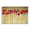 Handmade Oil Painting on Canvas Poppies on Cream and Gold 20" X 30" SZH359