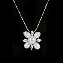 Sterling Silver White AA FW Button Pearl Pendant Necklace LQS010 (Start from 6 units) Free shipping