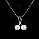 Sterling Silver White AA FW Pearl Pendant Necklace (LQS020)