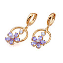 Stylish Shining Blue CZ Earring in 18K Gold Plated - CZ Earring SLX-0004(E) (SZY239)