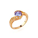 Dancing Ring with Amethyst Cubic Zirconia in Platinum - CZ Ring RYX2-0002 (SZY250) Free Shipping