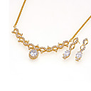 18K Gold Cubic Zirconia Necklace and Earring Set - CZ Jewelry Set SDX-0070 (SZY354)