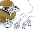Platinum Shining Cubic Zirconia Jewelry Set - CZ Jewelry Set SMY-0010 (SZY419)