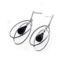 Double Circle Sterling Silver Earring - Silver Earring 10362 (SZY470)