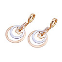 Fashion Two Tone Cubic Zirconia Circle Earring - CZ Earring EYX2-0034 (SZY448)