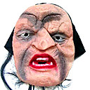 Scary Latex Halloween Mask with Hair For Adult (SZWS010)